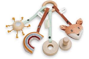 hauck Play Catching S, Fox - Baby Aktivitätsring ab Geburt Kompatibel mit Play Tray Spielbrett für Alpha+, Beta+ & Arketa Holzhochstuhl, Kinderwagen Spielzeug Fördert Auge Hand Koordination