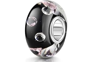 MATERIA by Matthias Wagner Glas Bead Charms Anhänger Silber 925 mit Zirkonia für Damen