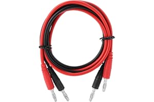 Zetiling 2 Conectores Banana de 4mm, Cables de Prueba, Cable de Prueba de Conector Banana a Conector Banana para MultíMetros para Trabajos de Prueba Eléctricos O de Laboratorio