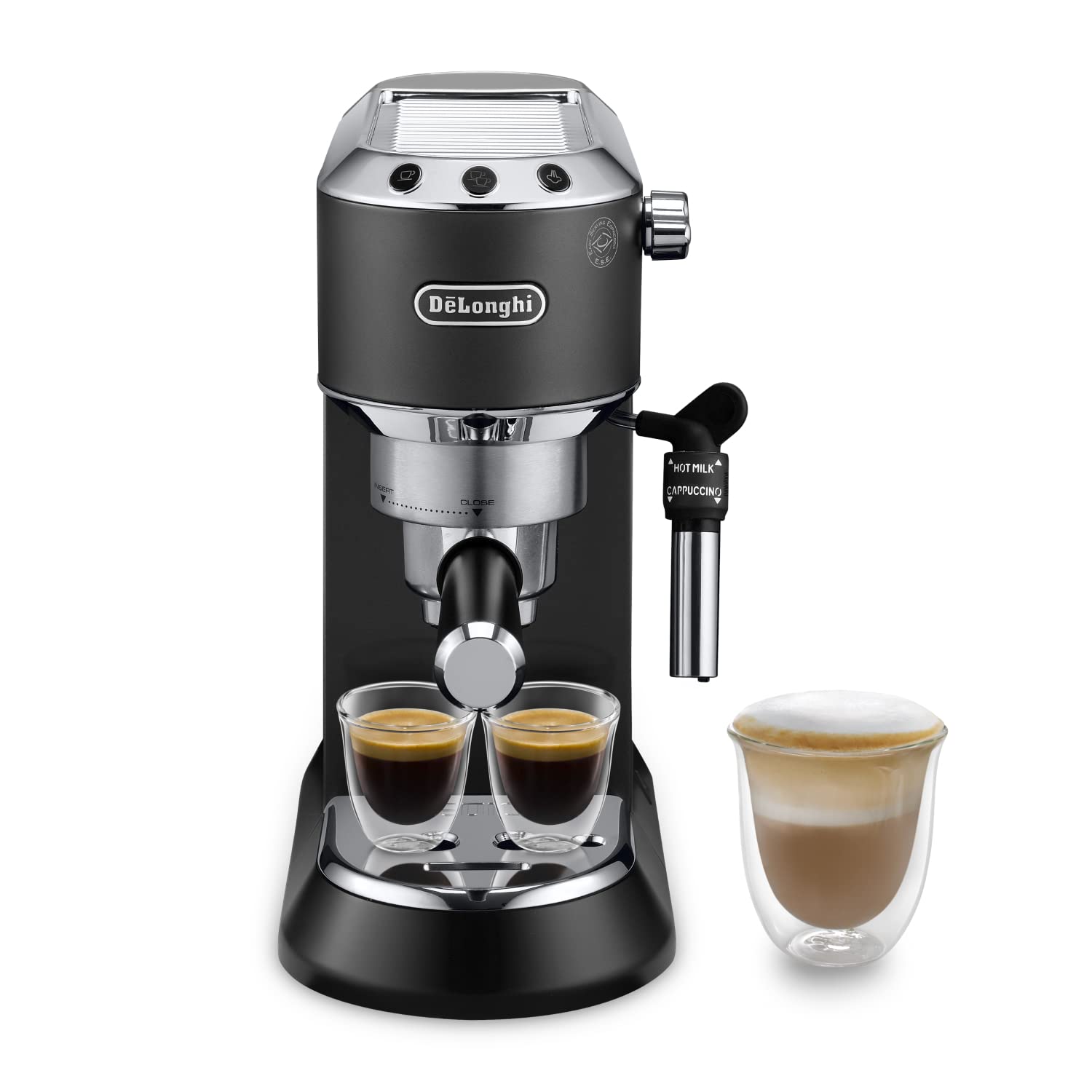 DeLonghi EC685.BK Dedica Style Pump Espresso Coffee Machine | Espresso, Cappuccino, Latte & More Recipe Options|Coffee Maker 