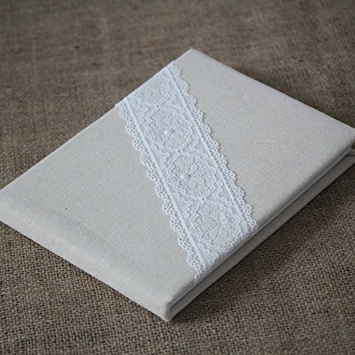 Club Green Leinen Gästebuch mit Spitze, natur, 220 x 170 mm - 2