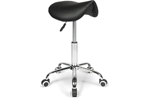 Dunimed Sgabello da Sella Ergonomico - Sgabello da Ufficio - Regolazione in Altezza del Sedile, Nero, 1 conteggio (confezione da 1)