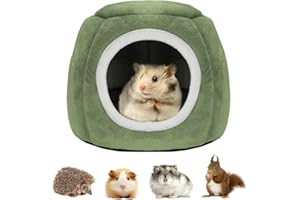 DILIREBA 21cm Casetta per Animali Domestici, Letto Porcellino d'India, Nido di Gabbia per Cincillà, Letto Animali di Piccola Taglia per Cavia, Ratto, Scoiattolo, Lucertola, Geco, Camaleonte (Rosso, S)