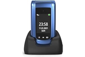 ULEWAY Teléfono móvil para Personas Mayores con Teclas Grandes y teléfono móvil sin Contrato, Pantalla LCD de 2,4 Pulgadas, Compatible con audífonos, función SOS, Doble SIM (Azul+)