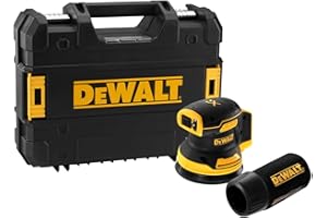 DEWALT Ponceuse excentrique XR 18V Brushless 125mm – Sans fil, variateur de vitesse, faible vibration, poignée ergonomique – Machine nue DCW210NT-XJ