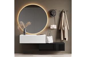 Planetmöbel Flur Möbel Garderobe Hängeschrank 2X 100 cm Schwarz/Weiß, Kompaktgarderobe mit Klappe als Stauraum, Wandgarderobe hängend oder stehend, 37,8T x 100B x 32,5H cm