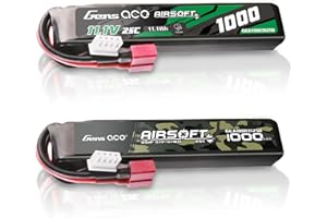 Gens ace 3S 11,1 V 1000mAh 25C Batteria Lipo Airsoft Ricaricabile con Connettore Deans T, per Airsoft Fucile Modello ecc