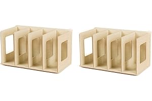 Lot de 2 supports de rangement en bois pour CD - DVD - Livres - Anna Shop, Bois, chêne, 30.5*15*17cm