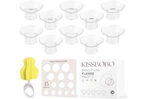 KISSBOBO 10Uds insertos de brida de 13/15/17/19/21mm para reborde de 24mm escudo de la mayoría de los extractores, sin BPA, compatibles con Momcozy M5 S9/S12 Pro/KISSBOBO/Bellababy/Nuliie sacaleches