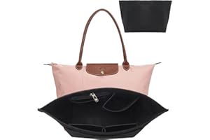FANGCCC Organisateur de poches pour Longchamp L, organiseur pour sac Longchamp, sac à main, organiseur de poche en feutre avec plusieurs poches, Folding Tote Bag Organi-zerfor Insert Wallet (noir, L)