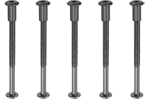 PATIKIL 5 kit Tornillo de Conexión, M8*90mm Postes de Tornillo de Unión Hexagonal Tornillos Chicago de Encuadernación Acero al Carbono Manguito para Muebles Cinturón Armario, Negro