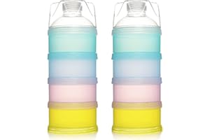 SHENGRUILI 2 Stück Milchpulver Portionierer Baby,4 Lagiger Baby Milchpulver Container,Milchpulver Box,Tragbare Milchpulver,Milch Pulver Spender,Milchpulver Aufbewahrung