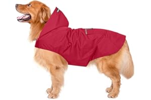 Imperméable pour Chien Zellar avec Capuchon, imperméable pour Chien 100% étanche ultraléger et aéré avec Bandes réfléchissantes pour Chiens Moyens à Grands(4XL, Rose)
