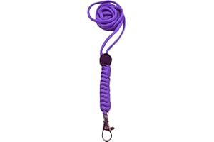 DOGCATZ Tough Paracord Neck Lanyard for Dog Whistles & Clickers, ID, Keys, Braided Knot (Purple)