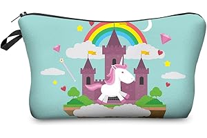 PREMYO Neceser de Maquillaje Estuche Escolar Pochette para Cosméticos Bolsa de Aseo Pequeña Práctico Estampado Impresión Diseño