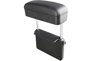 Muchkey Accoudoir de Voiture Universel Accoudoir Central Accoudoir Console en Cuir Synthétique Boîte de Rangement pour Voiture Accoudoir Console Centrale Accoudoirs Noir(1PC)