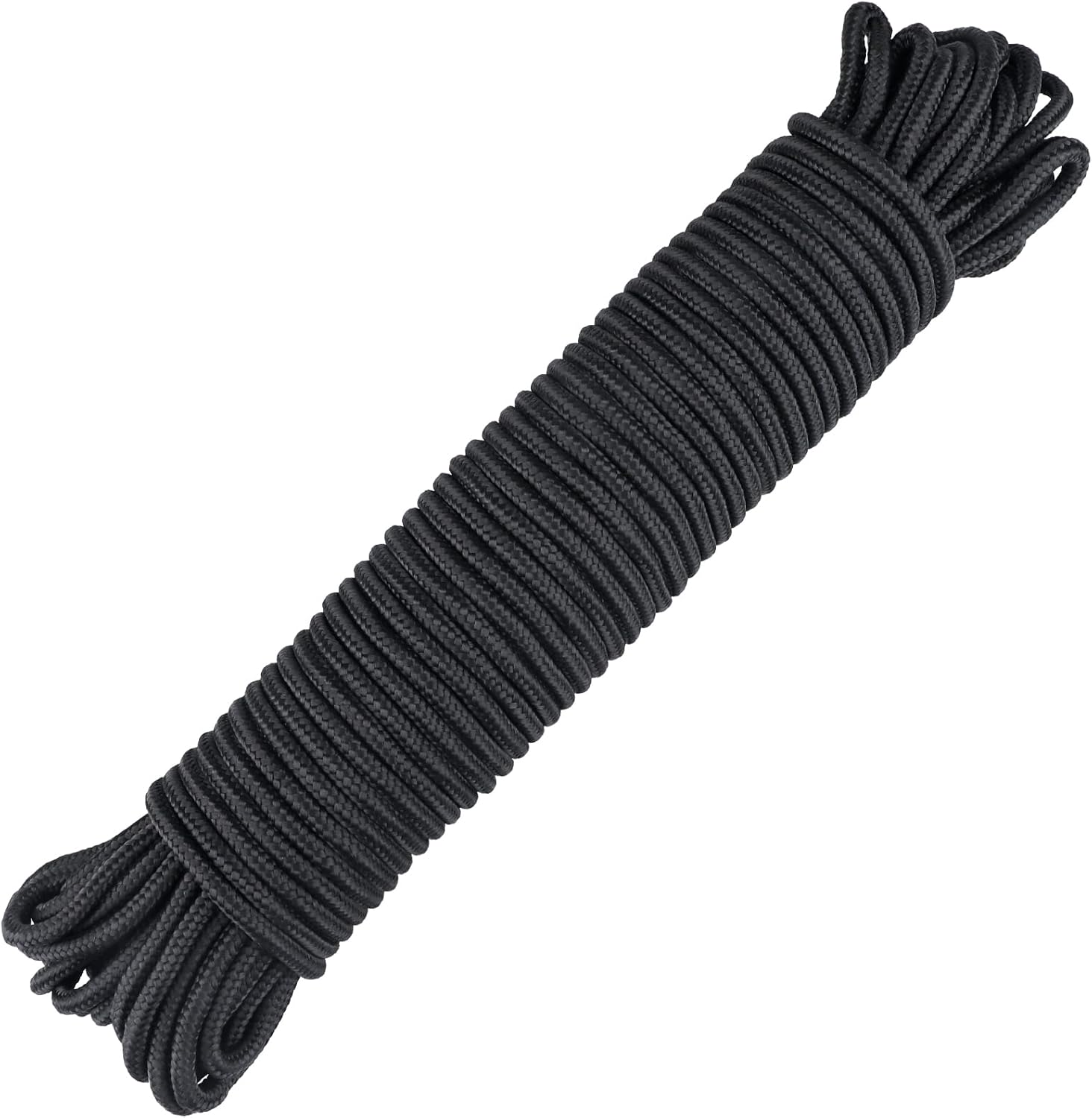 G2PLUS Cuerda 30 m x 6 mm Cuerda de Polipropileno Negro Cuerda de Amarre Cuerda de Nailon Multifuncional Carga de Rotura: 260 kg