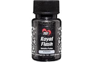 ideen mit herz Royal Flash | peinture métallique acrylique | brillance métallique, avec de fines particules de paillettes | séchage rapide | à base d'eau | 50 ml (noir)