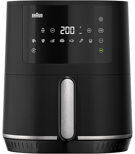 Moulinex Friteuse à Air EZ245B – 1500 W, 5 L, Noir, Température Réglable Jusqu’à 200 °C, Cuisson Saine Et Croustillante Sans Huile