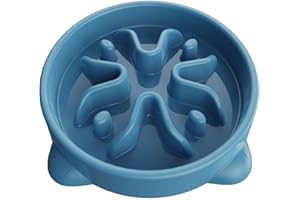TOKAYIFE Slow Feeder Dog Bowl Small, 16cm Dog Food Bowl Dog Anti-Choking Bloat Stop Puzzle Healthy Eating Bowl(Small, Blue)