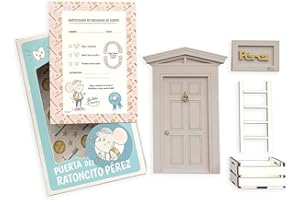 SILU Porte souris Perez pour mur avec boîte à dent de lait et certificat de collecte, fabriqué en bois et peint à la main, montage facile (bâton)