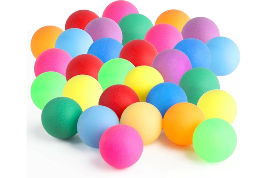 MUZHUPGUZ 30 Pcs Table Tennis Balls, 40mm Colored Ping Pong Balls, for Cats and Dogs Party, Plastic Colorful Table Tennis Ball for Arts and Crafts, Homeschool, Sports, Beginners Adults