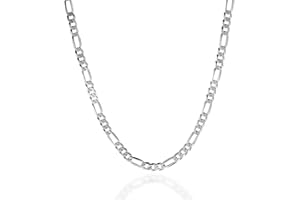 QUADRI - Elegante Halskette Herren Figaro - Silberkette Herren 925 Silber - Standard und Deluxe-Box - Breite 5mm - Plattenkette Länge 41-66 cm - Kette Made in Italy