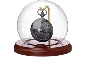 PH PandaHall 11.3x9.5 cm Espositore per Orologio da Tasca Cupola di Vetro per Orologio Vintage con Gancio in Metallo Espositore Decorativo per Medaglie e Oggetti da Collezione