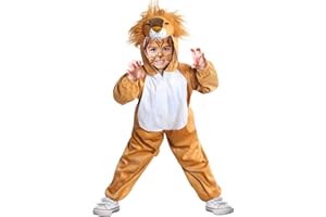 DIIQII Costume da Leone Carnevale Bambino: Body Animale per Bambini - Design Forma di Leone, Morbido e Confortevole
