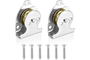 CISHOW 2pcs Single Pulley Galvanised Fixed Roller Block Ball Bearing Pulley Block Swivel Lifting Rope Pulley, for Traction Steel Wire Rope Nylon Rope Cable Crane Gym Exercise, Safe Load 190kg, with Screws