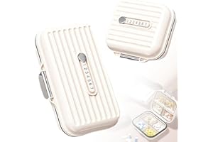 Ptyism 2 Pezzi Porta pastiglie da viaggio(Grande e Piccolo-White) porta farmaci da viaggio丨scatole di pillole da viaggio,piccolo portapillole Per i viaggi e l'uso quotidiano, ecc.