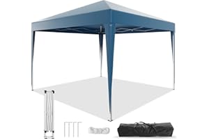 Devoko Faltpavillon Wasserfest 2x2m Pop up Pavillon UV Schutz 50+ Pavillon Faltbar Höhenverstellbar Pavillon Camping Wasserdi