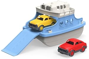Green Toys Ferry Boat with Mini Cars Bathtub Toy, Blue/White