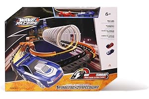 Wave Racers Circuit Mega Match - 3 loopings & Duels + 2 Voitures,Capteur Infrarouge Circuit Voiture Enfant,Jouet Enfant 6 7 8 9 10 11 12 Ans Garcon Fille