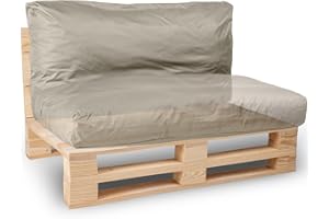 ‎BANANAIR bananair - Palettenkissen Outdoor Wasserdicht & Abnehmbar - Schaumstoffpolsterung, Bequem - Polster Ideal für Europaletten, Palettenmöbel, Gartenmöbel (Sitz- oder Rückenkissen, 120x60 cm, Hellgrau)