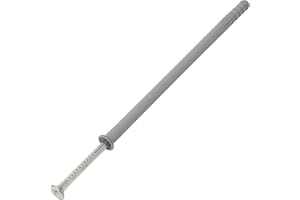 AERZETIX - C67173 - Juego de 25 Tacos clavos Ø10x200mm con brida biselada en polietileno + 25 clavos-tornillos Ø6.9x210mm con cabeza fresada PZ3 en acero - para golpear - estructura metálica hormigón