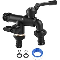 Grifo De Doble Salida De Latón Mineup - Entrada Y Salidas De 3/4 Pulgadas, Con 2 Conectores De Manguera Y Cinta De Sellado, Para Jardín, Lavadora O Riego Grifo De Doble Salida De Latón Mineup - Entrada Y Salidas De 3/4 Pulgadas, Con 2 Conectores De Manguera Y Cinta De Sellado, Para Jardín, Lavadora O Riego