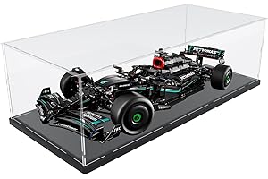 JOODYYOO Vetrina Espositiva Teca Plexiglass Acrilico per Lego Mercedes F1 42171, McLaren F1 42141, 1/8 Scala Model Car, Oracle Red Bull Racing RB20 42206, Trasparente Custodia Antipolvere, 70x30x20cm