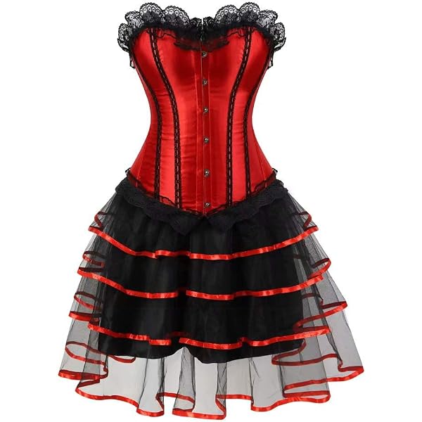 Robe Steampunk Gothique Femme Avec Corset Bustier Et Jupe Tulle | Costume Halloween, Carnaval, Grande Taille
