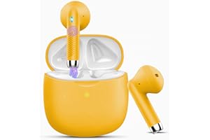 Niderson AI Language Translator Earbuds, 3-in-1 Translation Headphones Yellow