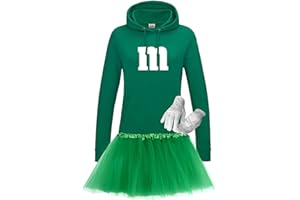 Jimmys Textilfactory Hoodie M&M + Tüllrock Karneval Gruppenkostüm Schokolinse 9 Farben Damen XS-2XL Mundm Fans Tanzgruppe Fasching Verkleidung Rosenmontag