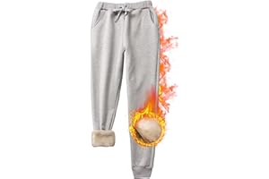 CheChury Femme Pantalon de Jogging Hiver Chaud Polaire Doublée Legging épais Pantalon de Sport avec Poches et Cordon de Serrage Tracksuit Bottoms Sportif Harem Pants Casual