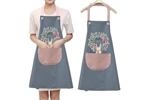 LSUO BAOFU 1 Piezas Chef Delantal,Delantal de Cocina Impermeable con Bolsillos, Delantal de Cocina de Calidad Profesional,Delantal Chefs Cocina para Cocinar/Hornear,68 x 72 (azul)