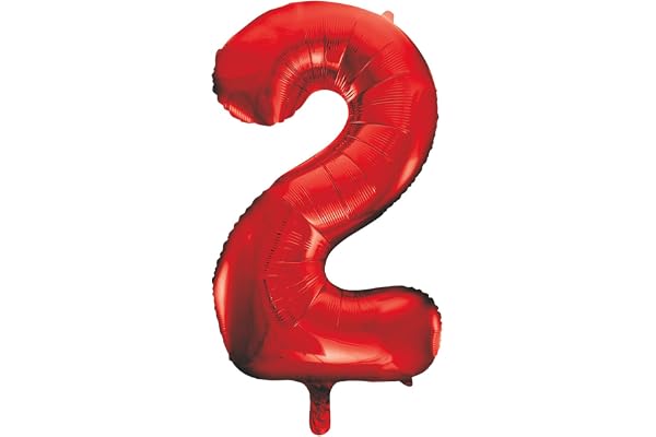 Unique Party - 55852 - Ballon Géant - Numéro 2, 86 cm, Rouge