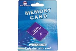 WICAREYO Tarjeta de Memoria de Alta Capacidad de 128M Memory Card con Paquete para Consola Wii NGC Gamecube, Púrpura
