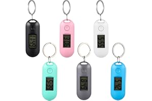 iplusmile Schlüsselanhänger Schlüsselanhänger-Taschenuhren Tragbare Digitaluhr Kleine Elektronische Uhr Mit Kettenclip-Uhren Für Rucksäcke Kinder Studenten (6 Stück) Wecker
