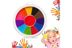 NOXYZA Tamponi di Inchiostro Colorato, Tamponi di Inchiostro per Impronte Digitali Lavabili in 12 Colori, Tampone per Timbro di Inchiostro Non Tossico e Sicuro per Pittura su Stoffa e Fai da Te