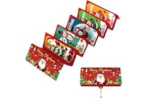 EIROVYA Tarjetero o monedero navideño con 10 compartimentos, ideal para guardar dinero o tarjetas de regalo, perfecto como regalo de Navidad. Incluye sobres para tarjetas de regalo y efectivo.