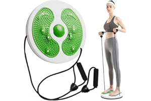 WUYULUNBI Waist Twisting Disc, Waist Whisper with Resistance Bands and Foot Massage, Body Shaping Waist Whisper Twisting Disc Board, Waist Trainer Machine for Exercise and Toning Workout