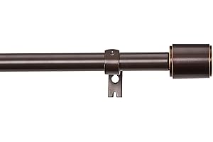 Amazon Basics Curtain Rod with Cap Finials, 182 to 365 cm, Bronze